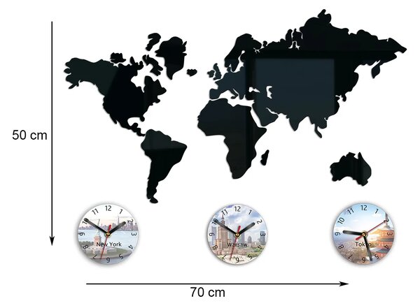 ModernClock 3D nalepovací hodiny Town černé