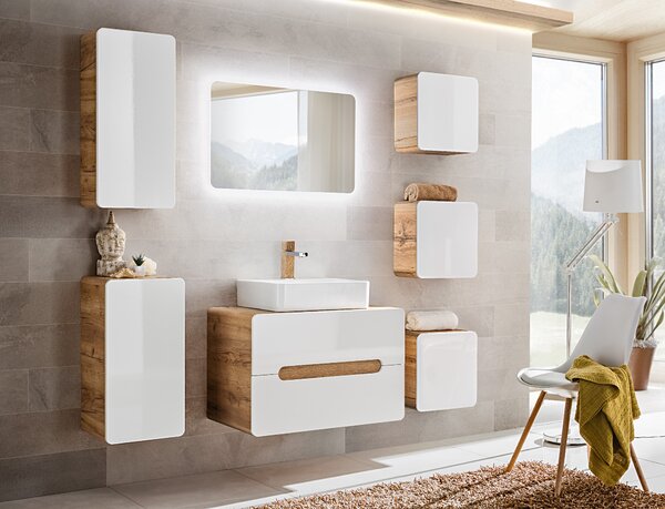 Comad Koupelnová skříňka pod umyvadlo Aruba White 80 dub craft/bílá