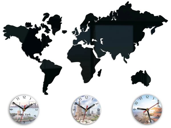 ModernClock 3D nalepovací hodiny Town černé
