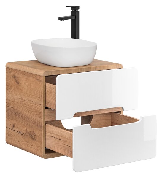 Comad Koupelnová skříňka pod umyvadlo Aruba White 60 dub craft/bílá