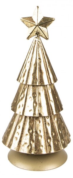 Zlatý antik kovový vánoční stromek – 8x20 cm