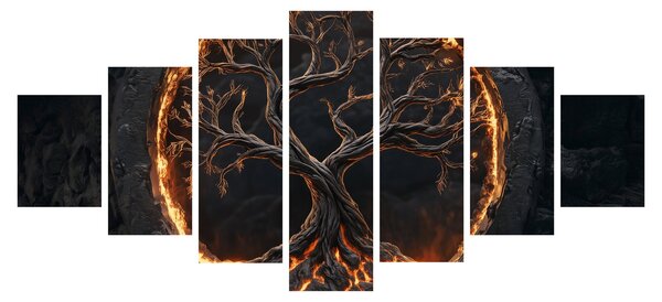 Obraz - Strom života v lávě I. (210x100 cm)