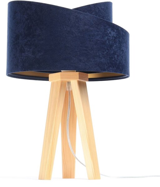 BPS Koncept Galaxy stolní lampa 1x60 W zlatá-modrá-dřevo 060S-044