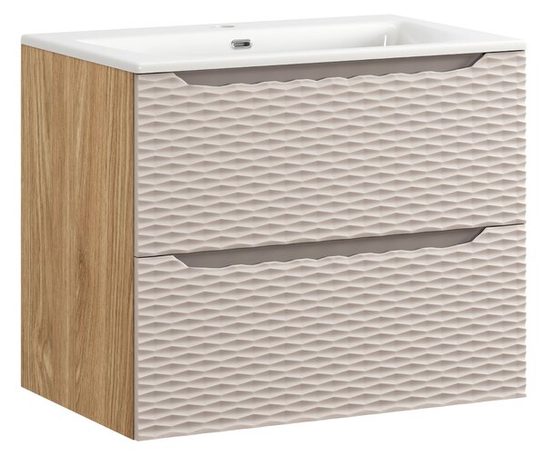 Comad Koupelnová skříňka s keramickým umyvadlem Ocean Beige 70 cm - béžová
