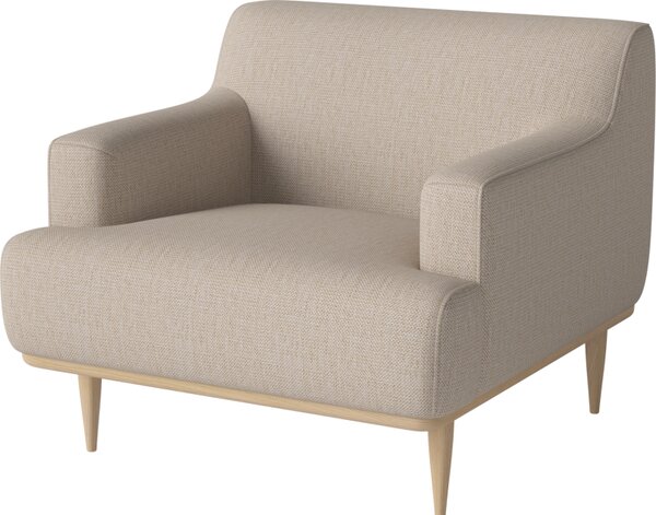 Dover, Čalounění Baize light grey, Podnož Bělený dub Bolia