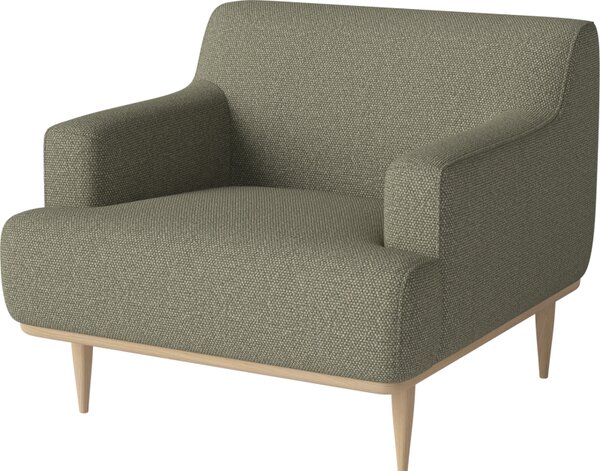 Dover, Čalounění Baize light grey, Podnož Bělený dub Bolia