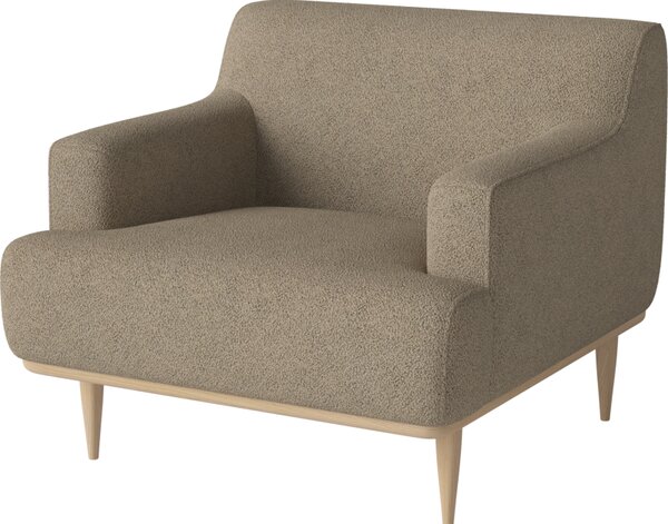 Dover, Čalounění Baize light grey, Podnož Bělený dub Bolia