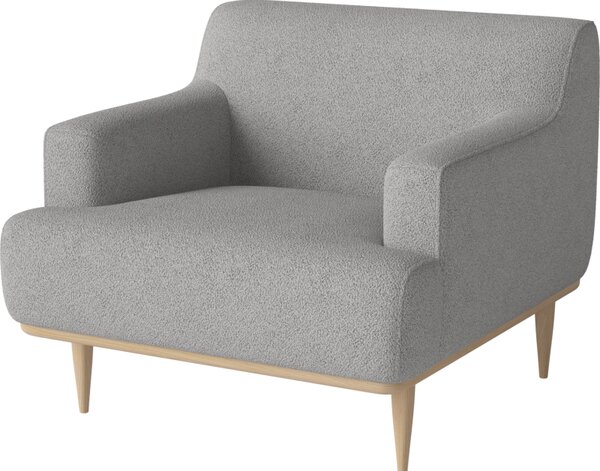 Dover, Čalounění Baize light grey, Podnož Bělený dub Bolia