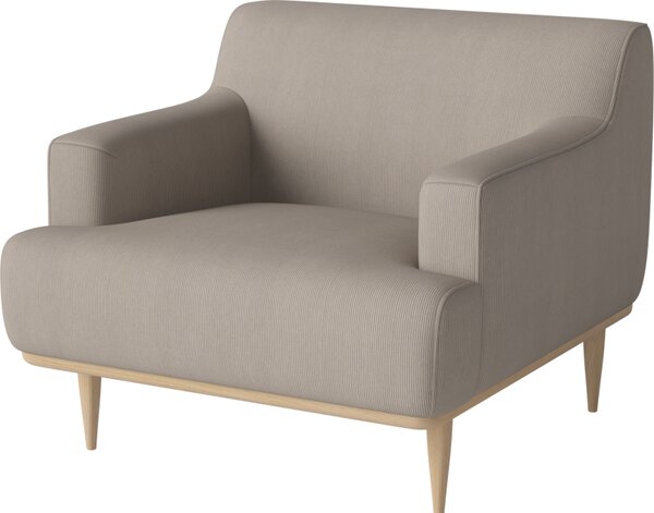 Dover, Čalounění Baize light grey, Podnož Bělený dub Bolia