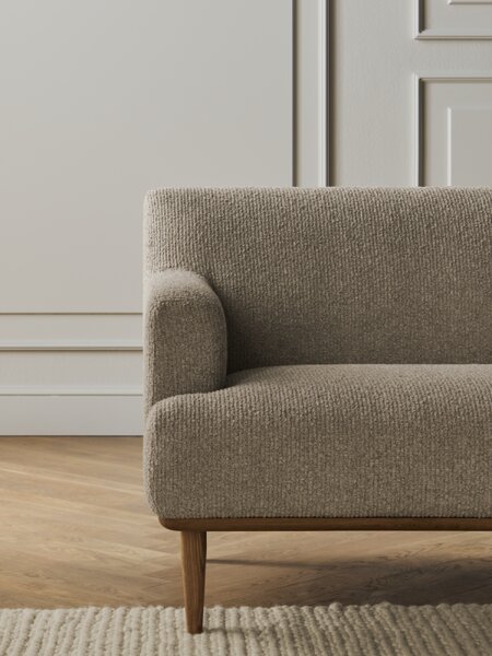 Dover, Čalounění Baize light grey, Podnož Bělený dub Bolia