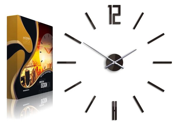 ModernClock 3D nalepovací hodiny Carlo wenge