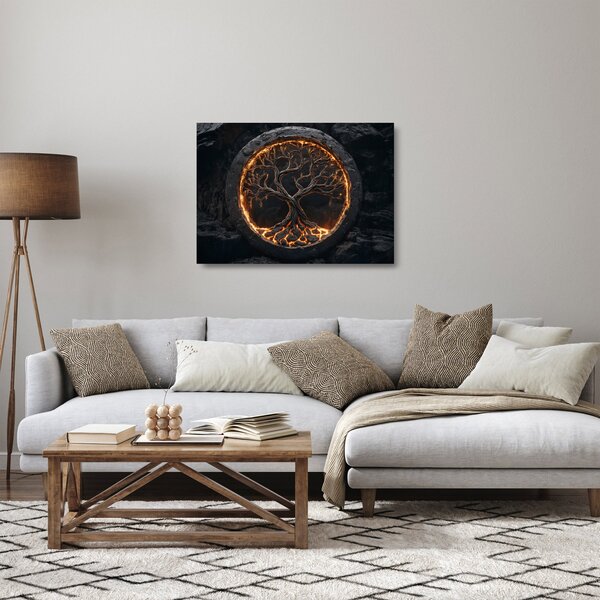 Skleněný obraz - Strom života v lávě I. (70x50 cm)