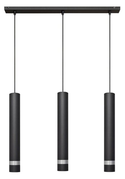 LED Lustr na lanku TUBA 3xGU10/4,8W/230V černá/chrom
