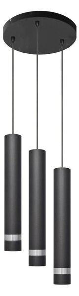 LED Lustr na lanku TUBA 3xGU10/4,8W/230V černá/chrom