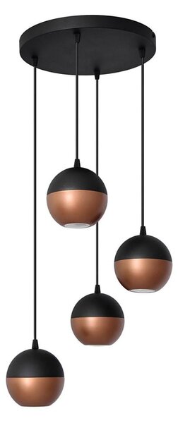 LED Lustr na lanku MIDWAY 4xGU10/4,8W/230V černá/měděná