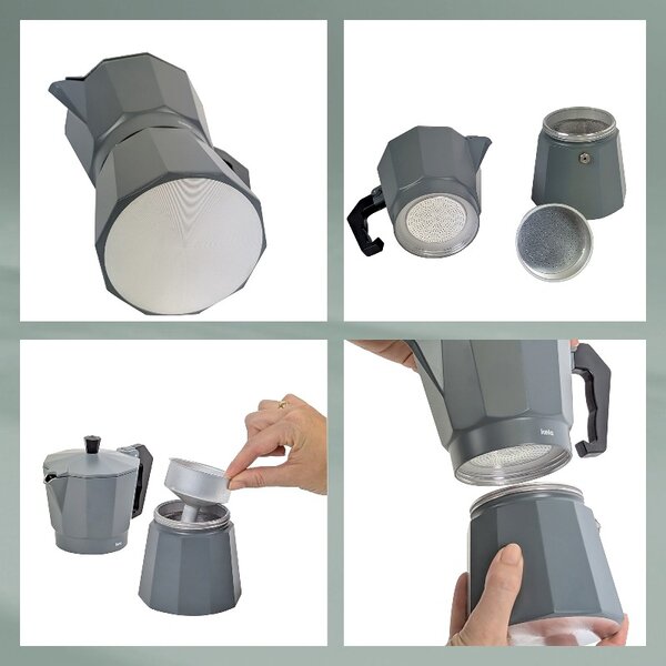 KELA Konvice na espresso tmavě šedá 19,0cm 9,0cm 300 ml KL-10561