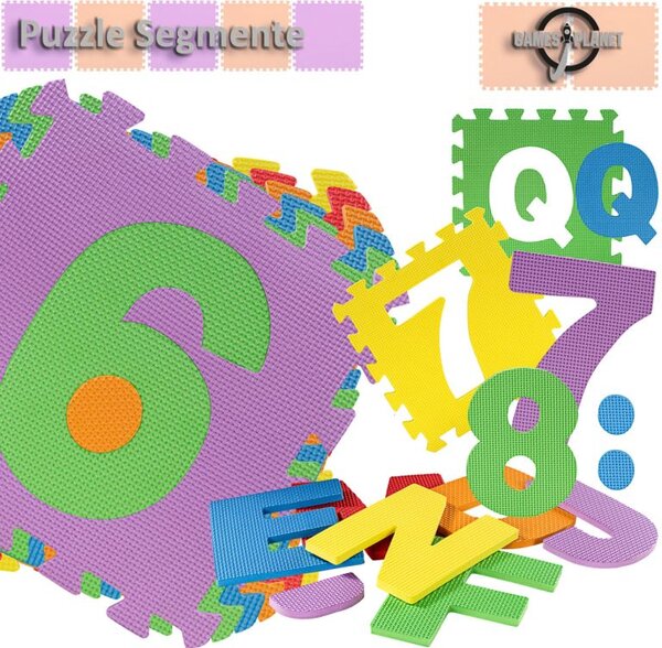 GAMES PLANET Pěnové puzzle čísla a písmena, 86 kusů