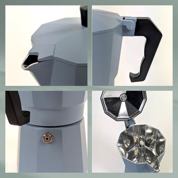 KELA Konvice na espresso kouřově modrá 19,0cm 9,0cm 300 ml KL-10560
