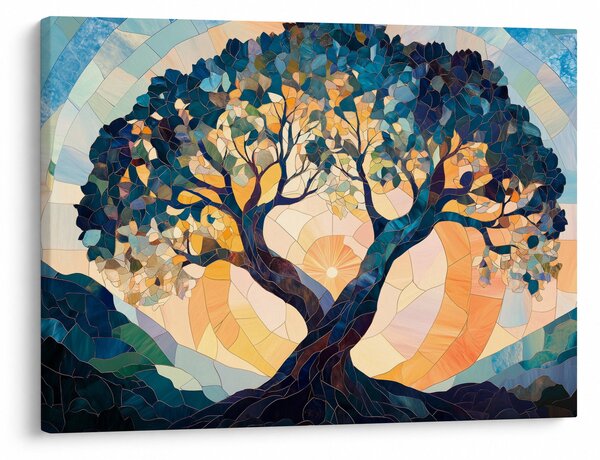 Obraz - Mozaika - slunce a strom II. (70x50 cm)