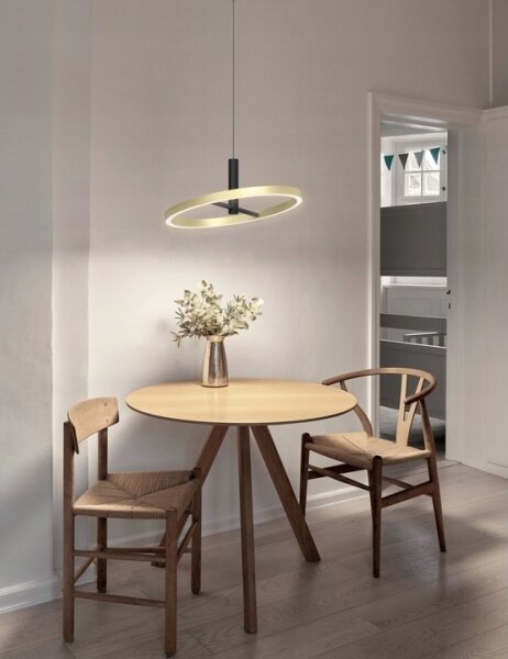 Wofi 6016-104L - LED Stmívatelný lustr na lanku BREST LED/19W/230V černá/zlatá