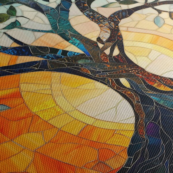 Obraz - Mozaika - slunce a strom I. (125x70 cm)
