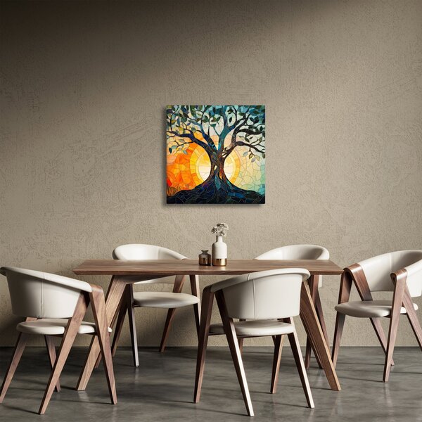 Obraz - Mozaika - slunce a strom I. (30x30 cm)