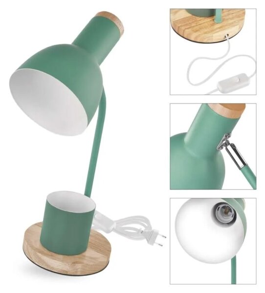 Stolní lampa POPPY 1xE27/25W/230V zelená