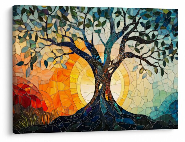 Obraz - Mozaika - slunce a strom I. (70x50 cm)