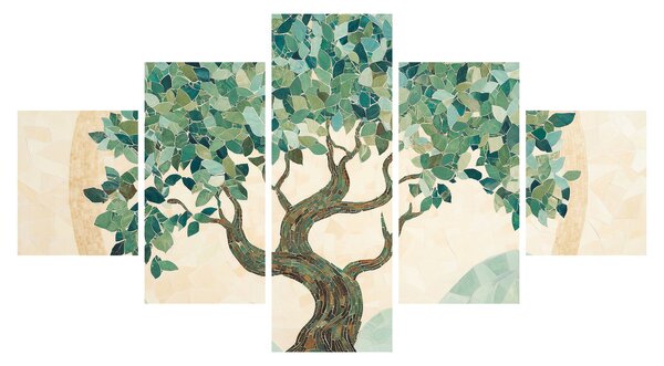 Obraz - Elegantní mozaika se stromem (125x70 cm)
