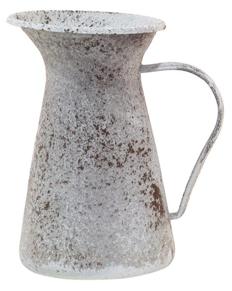 Šedý antik dekorativní kovový džbánek – 12x12x20 cm