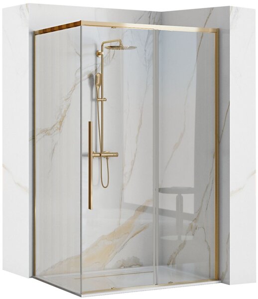 Rea Solar Gold sprchový kout 100x80 cm obdélníkový zlatá lesk/průhledné sklo REA-K4901