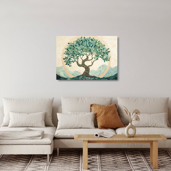 Skleněný obraz - Elegantní mozaika se stromem (70x50 cm)