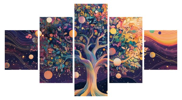 Obraz - Fialový strom plný energie (125x70 cm)