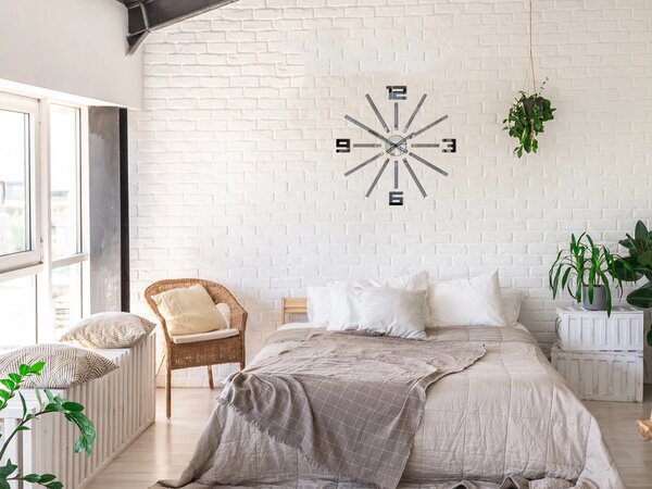 ModernClock 3D nalepovací hodiny Briliant šedé
