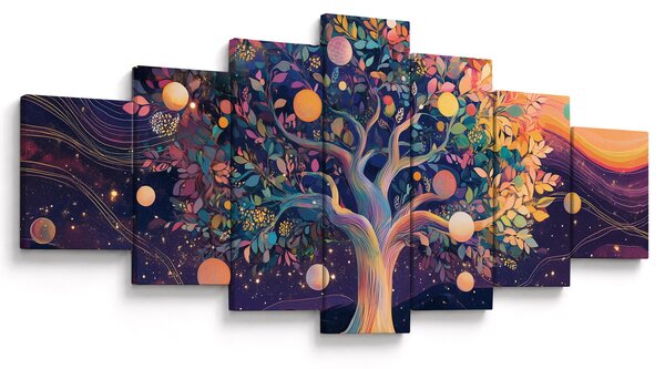 Obraz - Fialový strom plný energie (210x100 cm)
