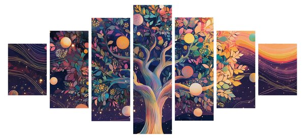Obraz - Fialový strom plný energie (210x100 cm)