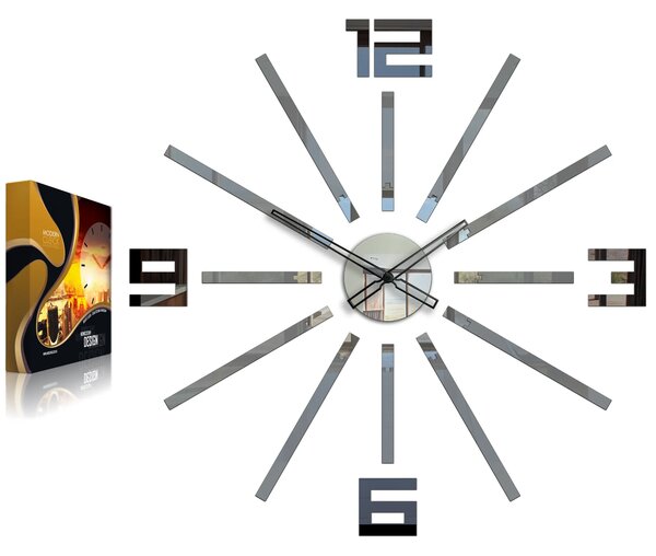 ModernClock 3D nalepovací hodiny Briliant šedé