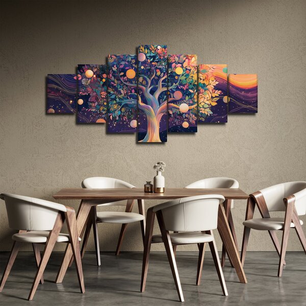 Obraz - Fialový strom plný energie (210x100 cm)