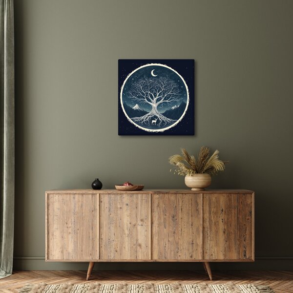 Obraz - Magický strom s jelenem II. (30x30 cm)