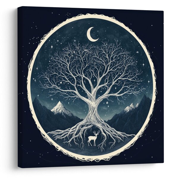 Obraz - Magický strom s jelenem II. (30x30 cm)