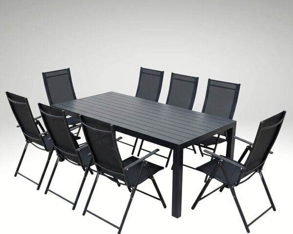 Vikio Zahradní set 205x90 pro 8 osob V138 černá