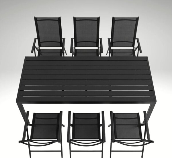 Vikio Zahradní set 205x90 pro 6 osob V137 černá