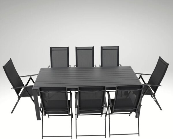 Vikio Zahradní set 205x90 pro 8 osob V138 černá