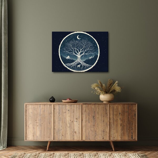 Obraz - Magický strom s jelenem II. (70x50 cm)