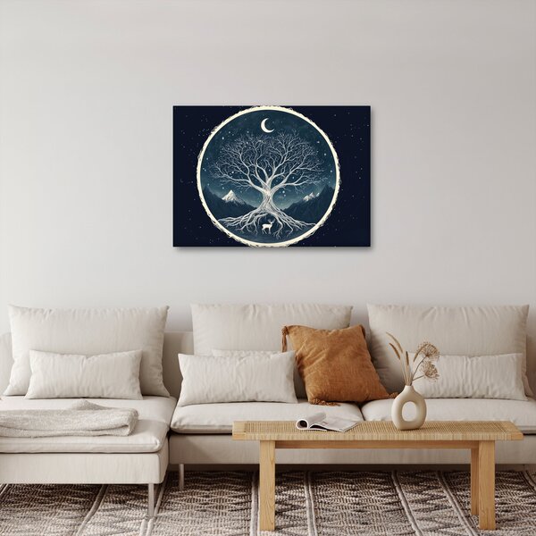Obraz - Magický strom s jelenem II. (70x50 cm)
