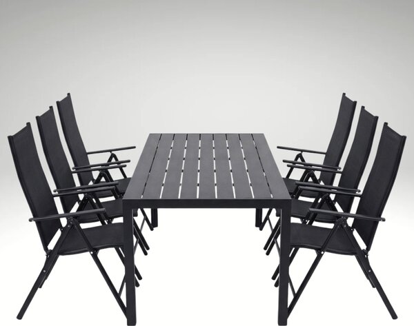 Vikio Zahradní set 205x90 pro 6 osob V137 černá