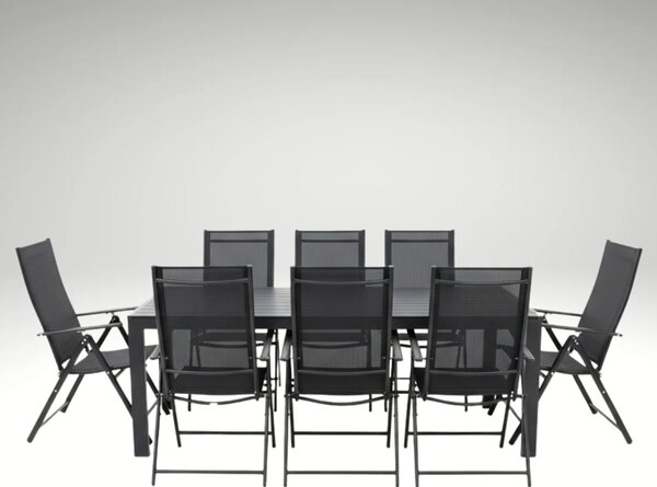 Vikio Zahradní set 205x90 pro 8 osob V138 černá