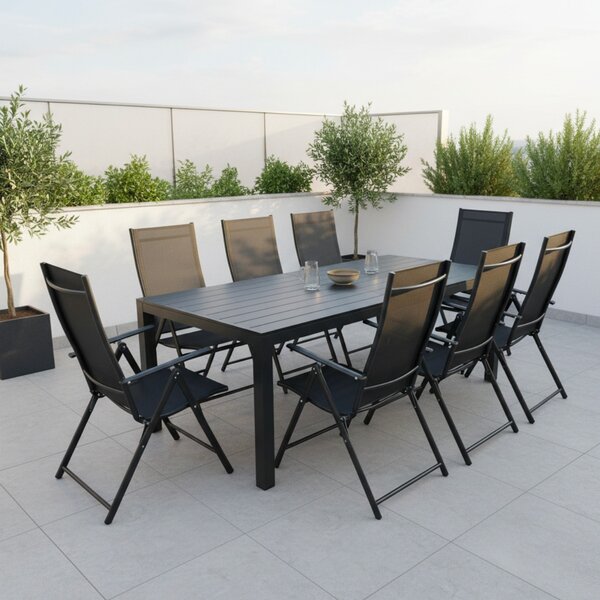 Vikio Zahradní set 205x90 pro 8 osob V138 černá