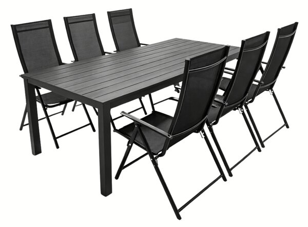 Vikio Zahradní set 205x90 pro 6 osob V137 černá