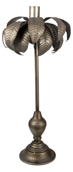 Stříbrno-měděný kovový svícen s listy Mare – 30x67 cm